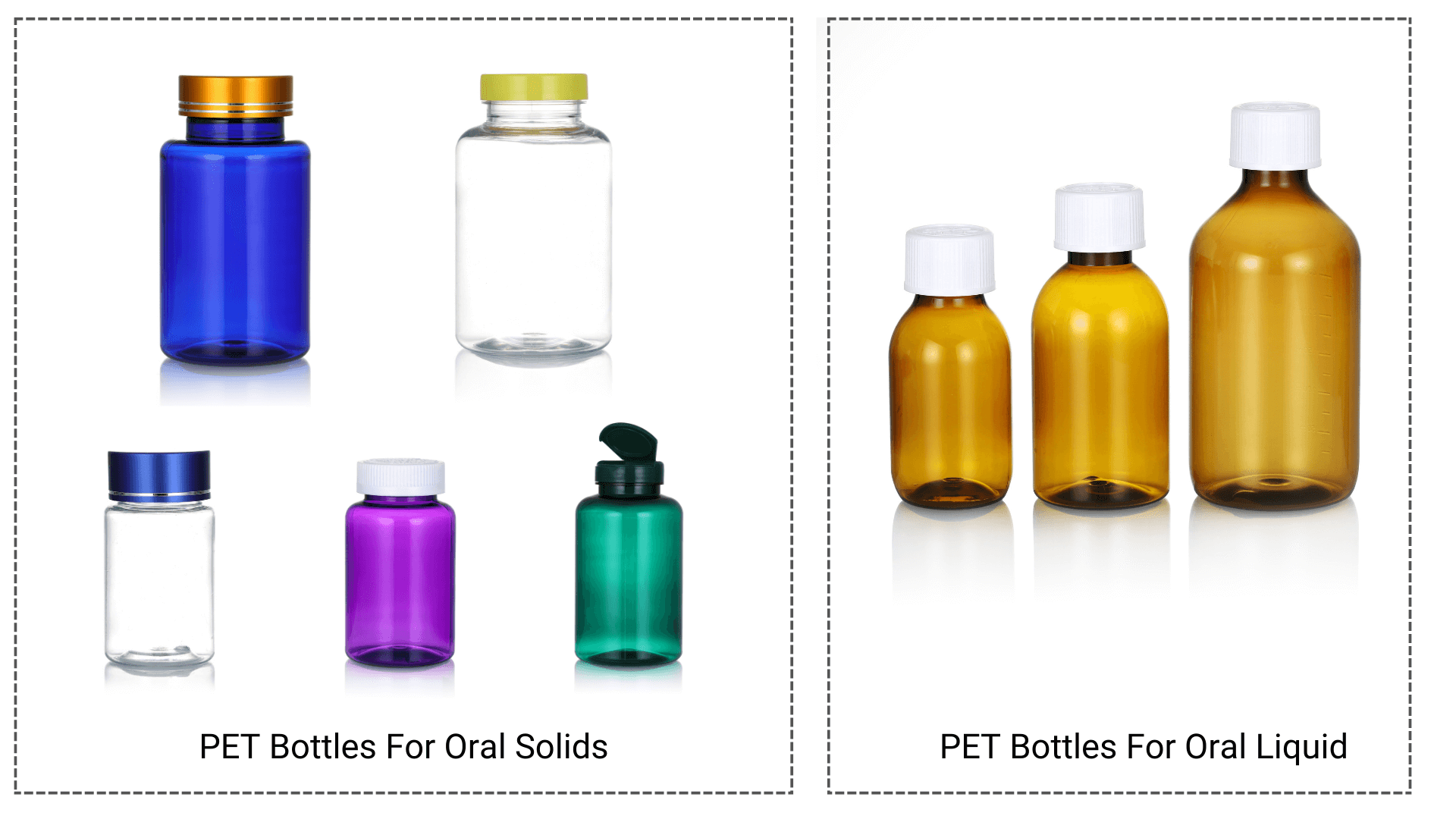 pet pill bottles and pet liquid bottles