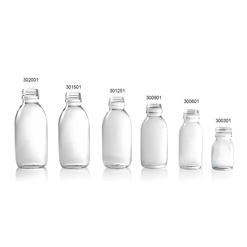pp 28 clear glass syrup bottles capacities| LaiyangPackaging.com