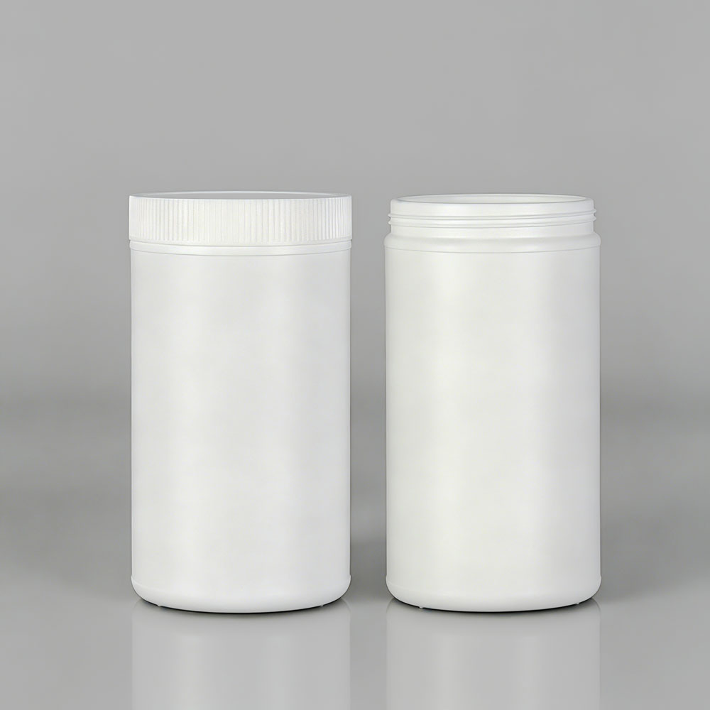White HDPE Plastic Straight Sided Wide Mouth Jars | laiyangpackaging.com | 500cc, 800cc, 1000cc, 1200cc,1500cc, 2000cc | HDPE or PCR HDPE on request