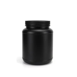 HDPE Protein Powder Jar | Black,White,HDPE Canisters | Round Shoulder, Short Neck | laiyangpackaging.com | 1L, 1.1L, 1.25L, 2L, 3L, 4.5L| HDPE or PCR HDPE on request