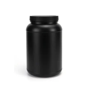 HDPE Protein Powder Jar | Black,White,HDPE Canisters | Round Shoulder, Short Neck | laiyangpackaging.com | 1L, 1.1L, 1.25L, 2L, 3L, 4.5L| HDPE or PCR HDPE on request