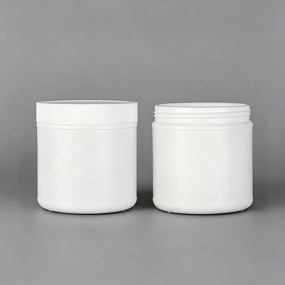 White HDPE Plastic Straight Sided Wide Mouth Jars | laiyangpackaging.com | 500cc, 800cc, 1000cc, 1200cc,1500cc, 2000cc | HDPE or PCR HDPE on request