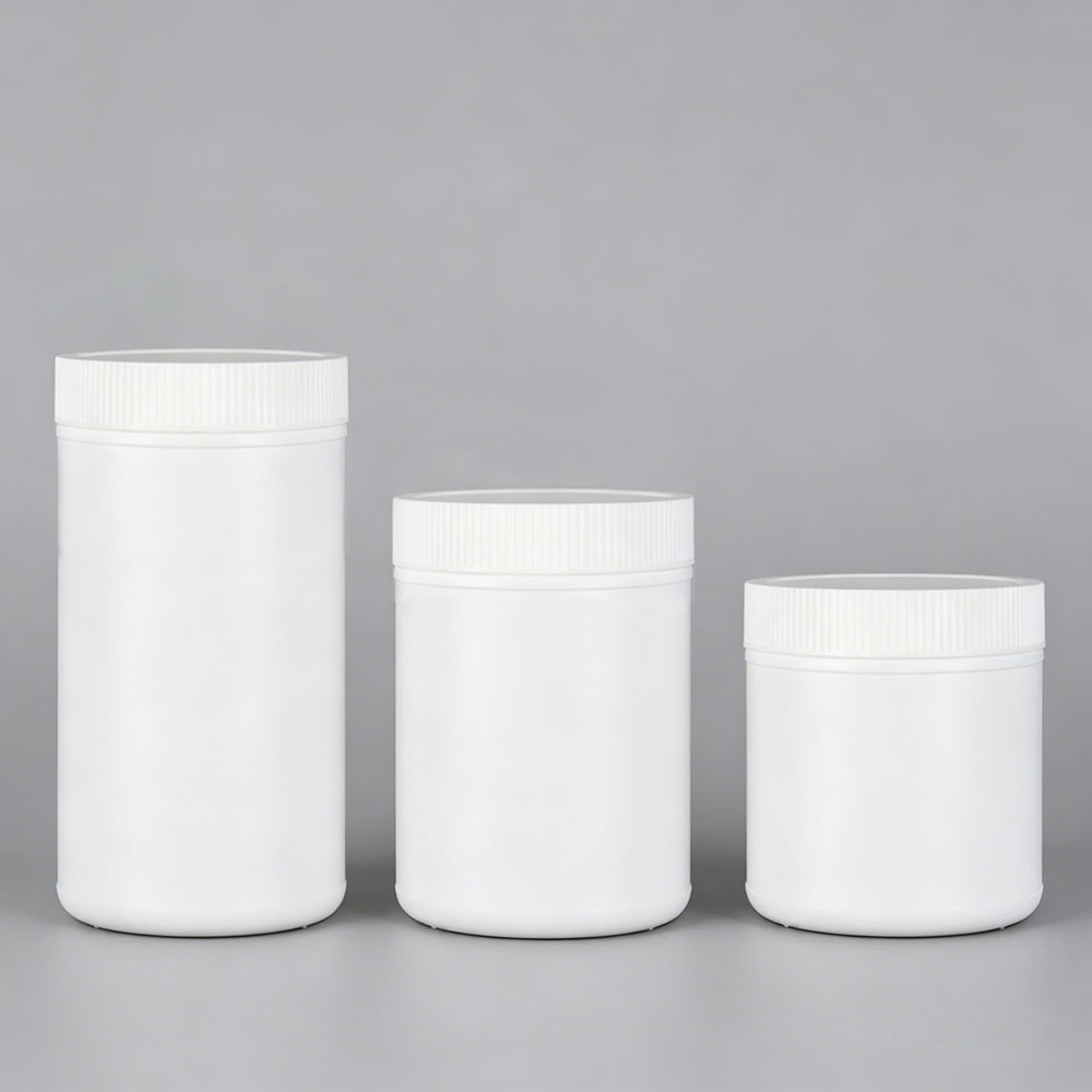 white hdpe plastic straight sided wide mouth jars